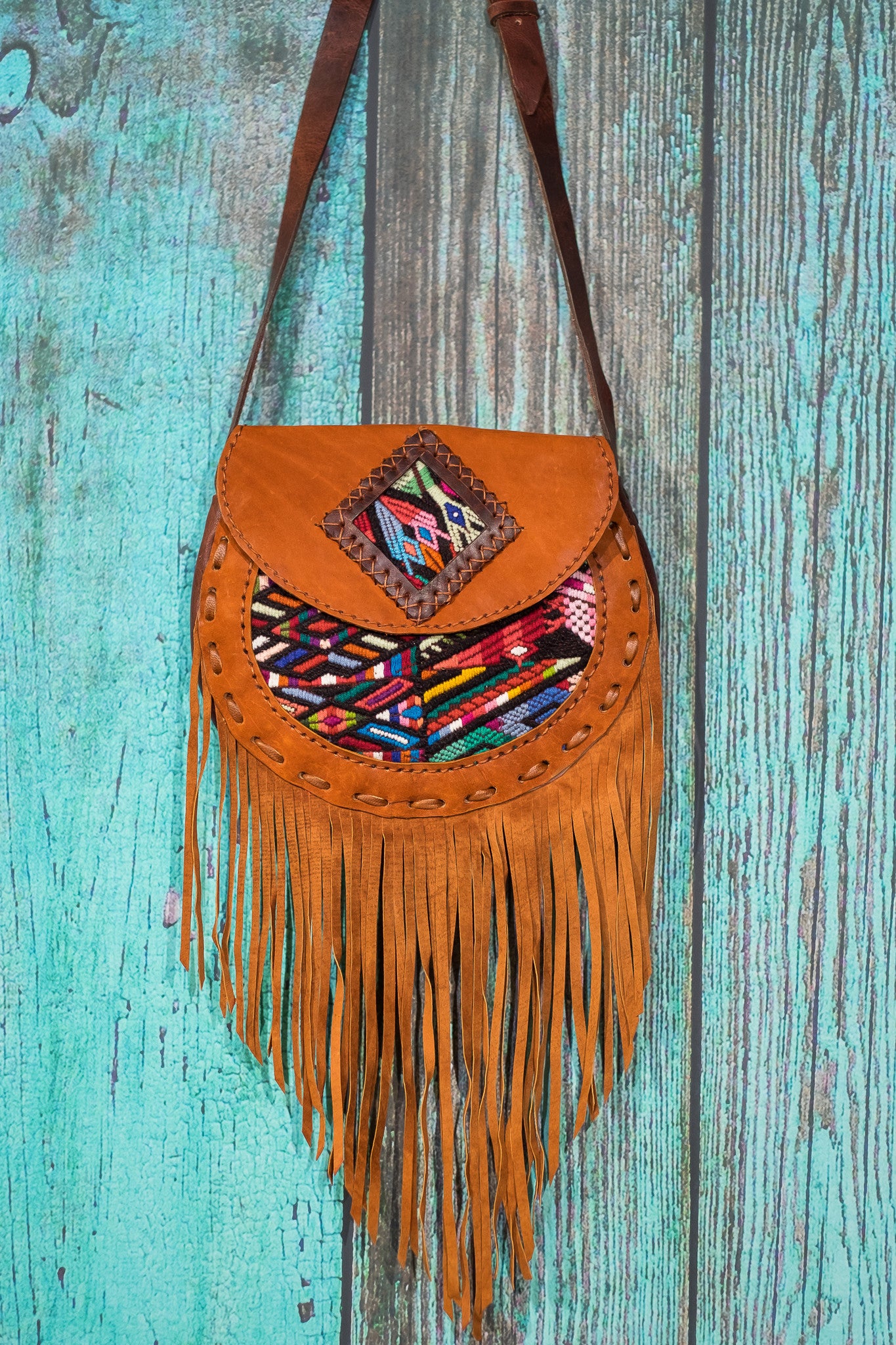 Luna camel - Boho luxe suede fringe shawl and leather jeackets