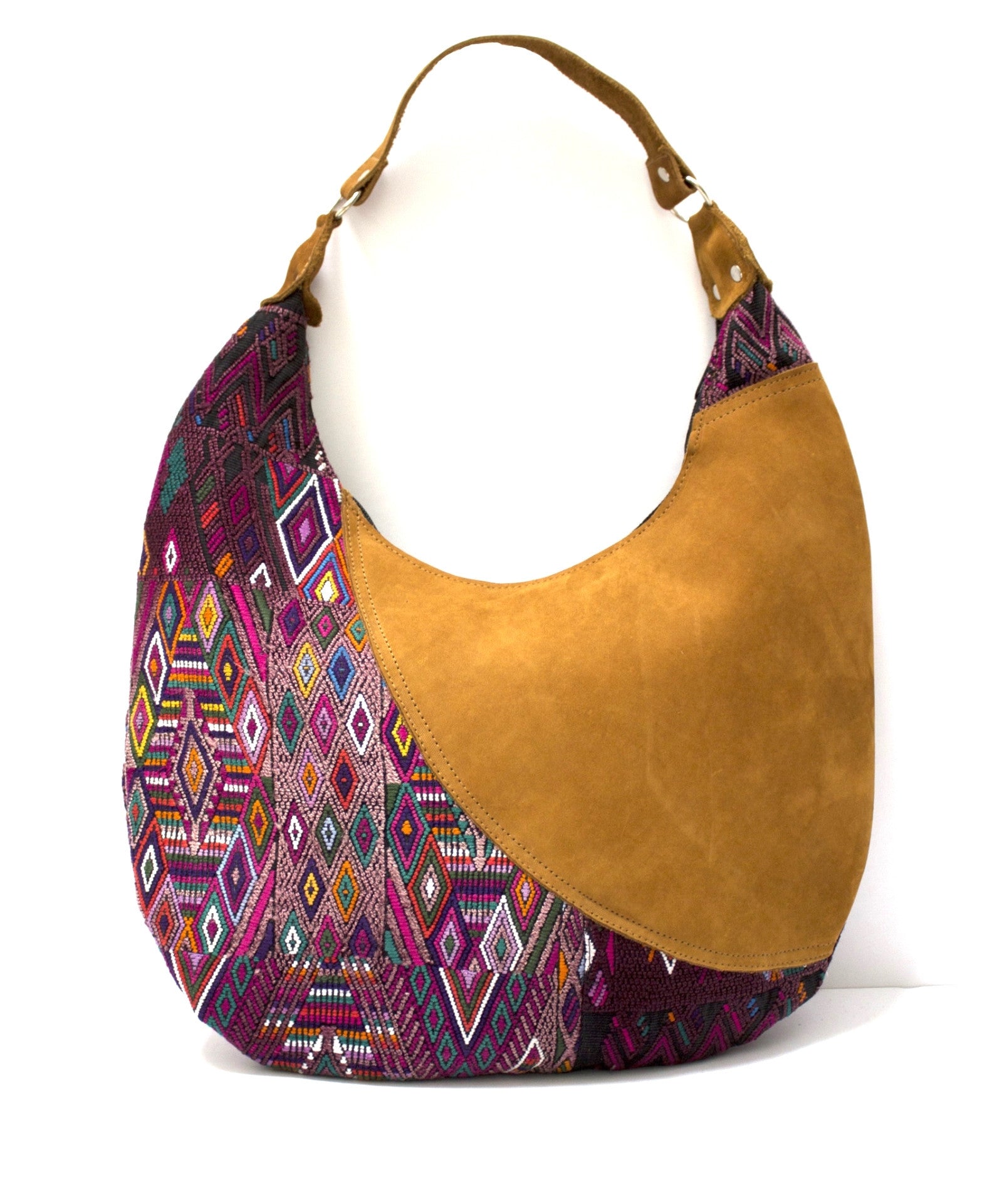 Curved Huipil Hobo Bag Kaleidoscope